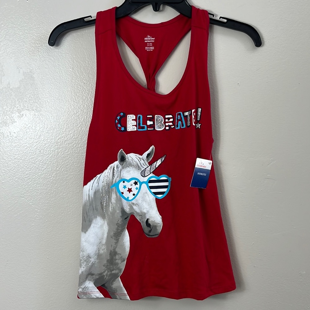Celebrate Patriotic tank top red women’s size XL